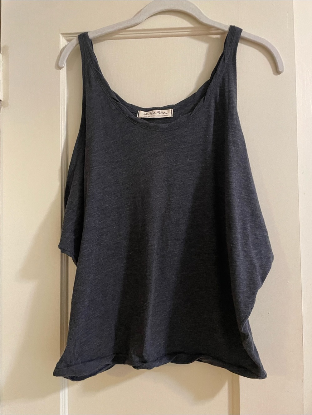 We The Free Charcoal Gray Scoop Neck Tank Top